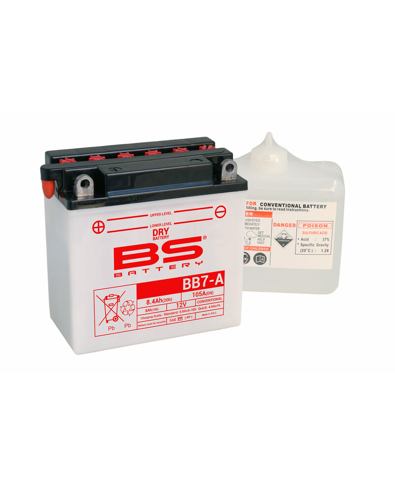 Batterie BS BATTERY Haute-performance avec pack acide - BB7-A