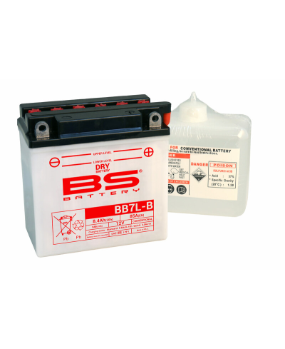 Batterie BS BATTERY Haute-performance avec pack acide - BB7L-B