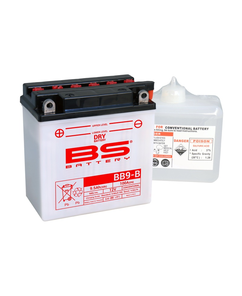 Batterie BS BATTERY Haute-performance avec pack acide - BB9-B