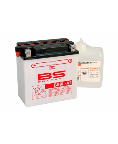 Batterie BS BATTERY Haute-performance avec pack acide - BB9L-A2