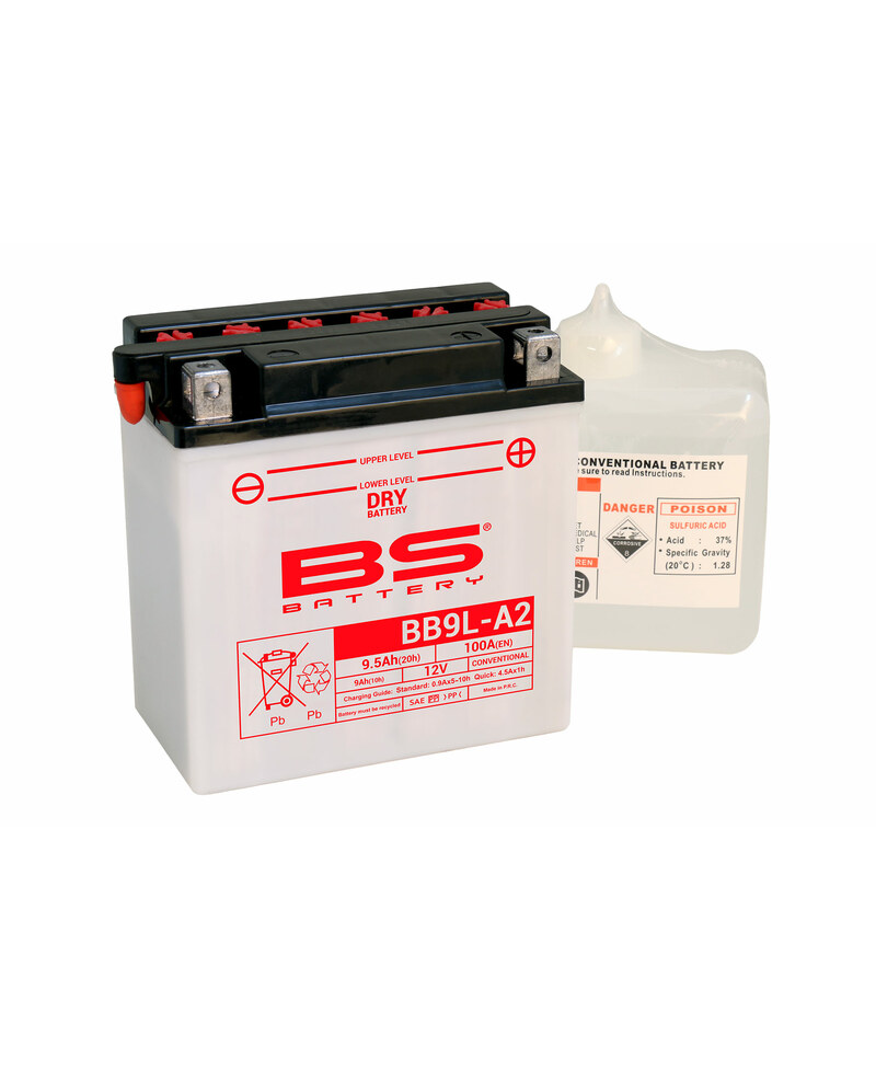 Batterie BS BATTERY Haute-performance avec pack acide - BB9L-A2