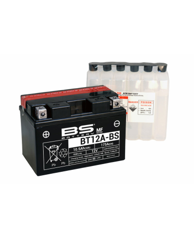Batterie BS BATTERY sans entretien avec pack acide - BT12A-BS