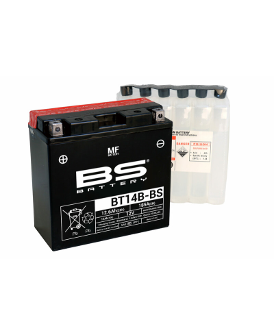 Batterie BS BATTERY sans entretien avec pack acide - BT14B-BS