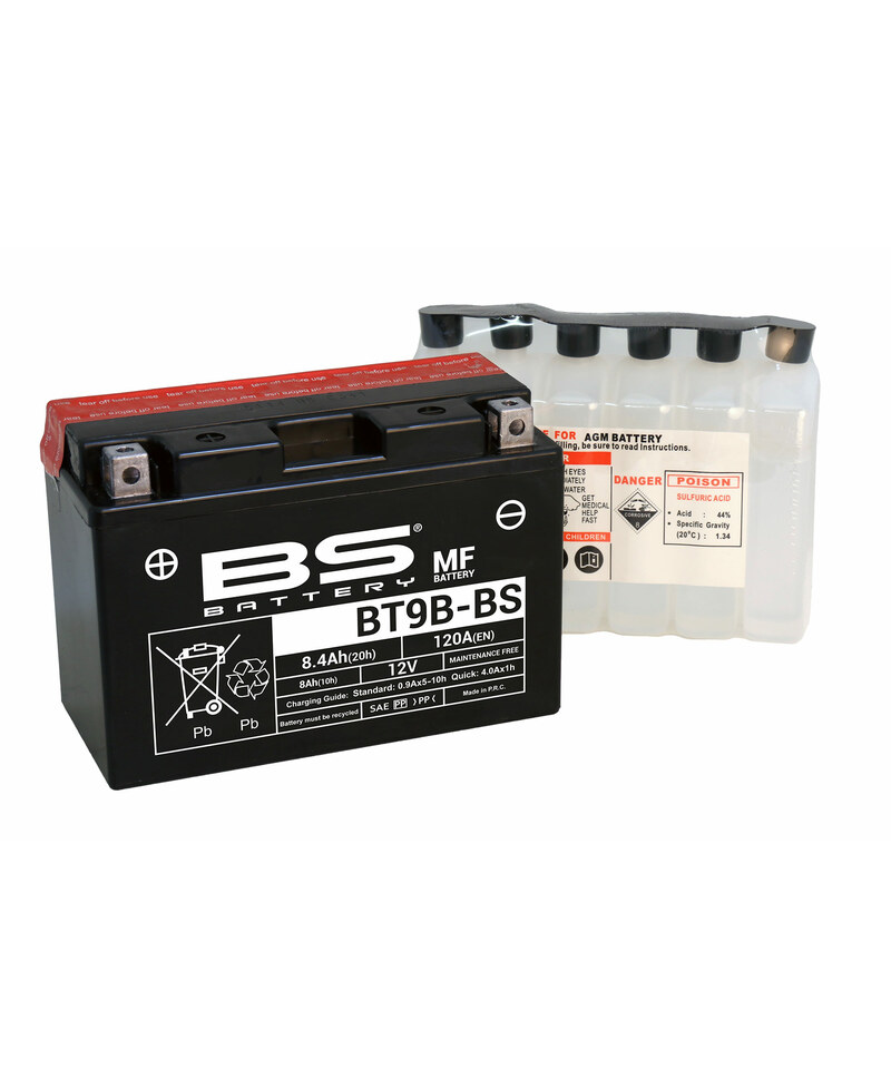 Batterie BS BATTERY sans entretien avec pack acide - BT9B-BS