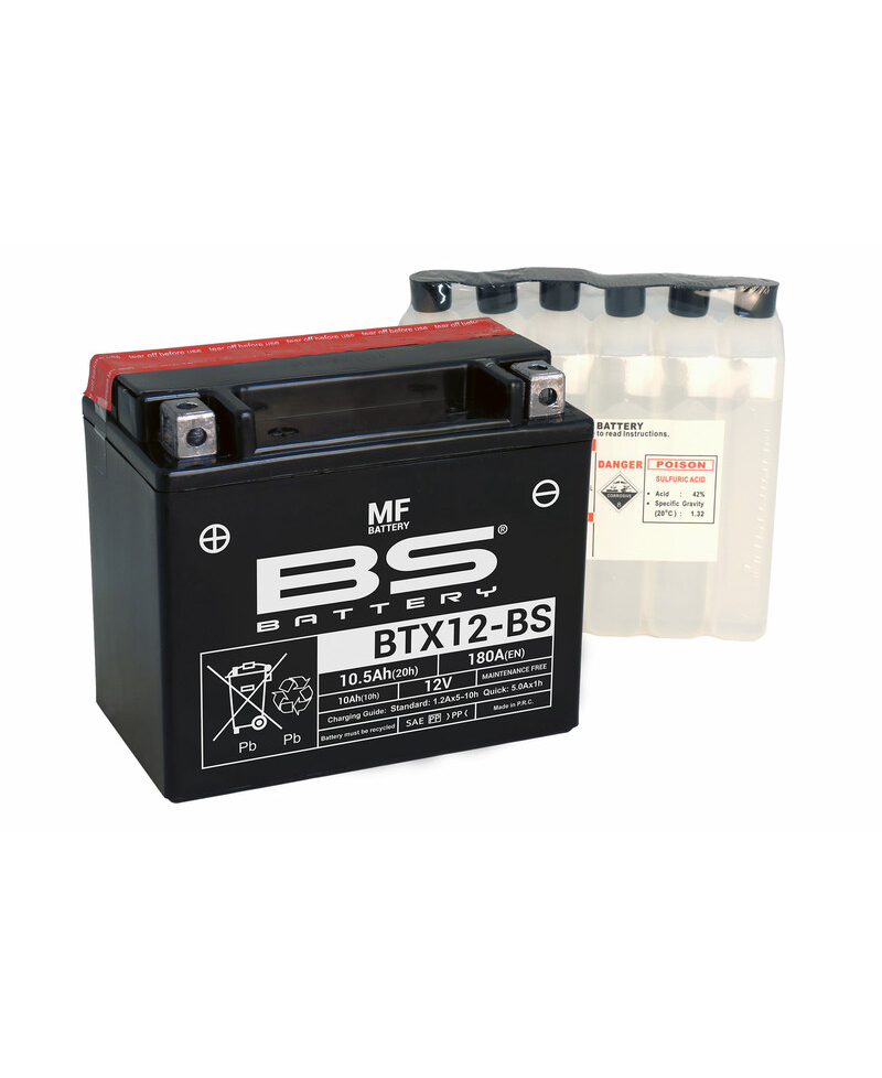 Batterie BS BATTERY sans entretien avec pack acide - BTX12-BS