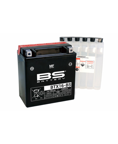 Batterie BS BATTERY sans entretien avec pack acide - BTX16-BS