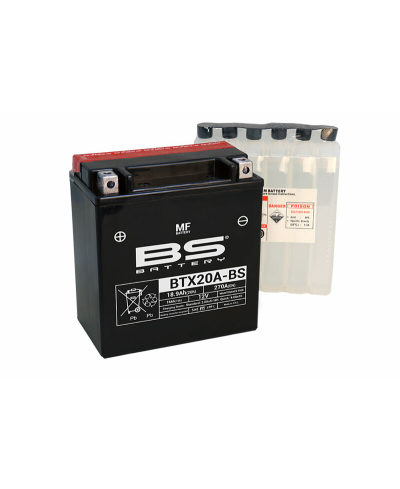 Batterie BS BATTERY sans entretien avec pack acide - BTX20A-BS