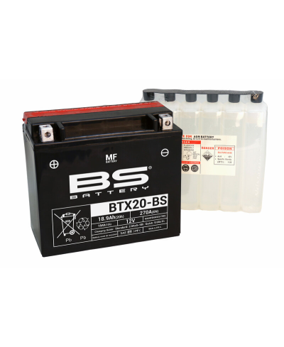 Batterie BS BATTERY sans entretien avec pack acide - BTX20-BS