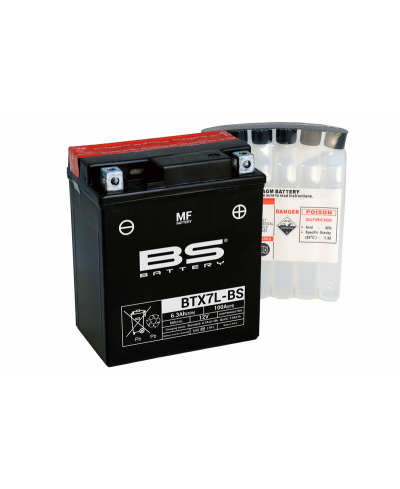 Batterie BS BATTERY sans entretien avec pack acide - BTX7L-BS