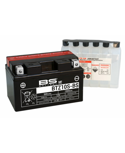 Batterie BS BATTERY sans entretien avec pack acide - BTZ10S-BS