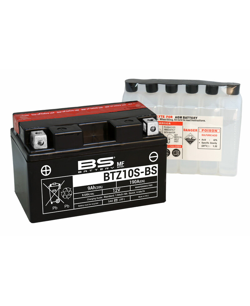 Batterie BS BATTERY sans entretien avec pack acide - BTZ10S-BS