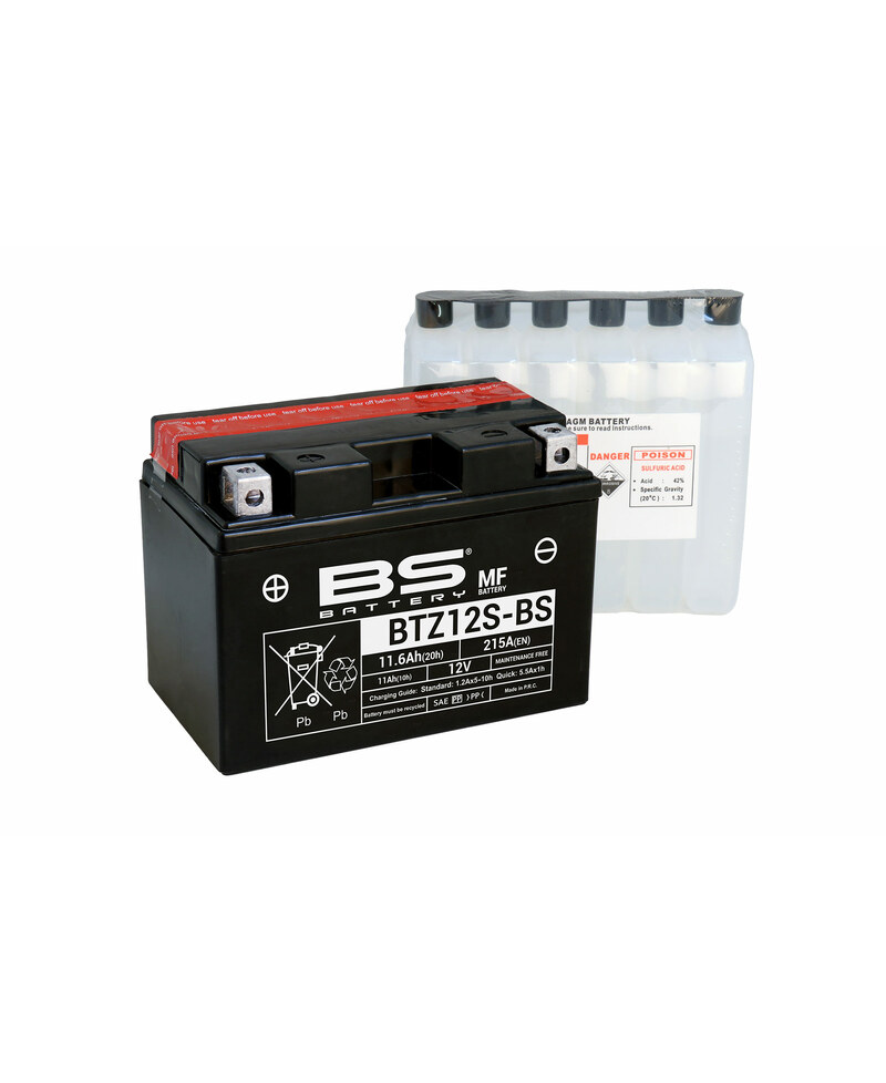 Batterie BS BATTERY sans entretien avec pack acide - BTZ12S-BS