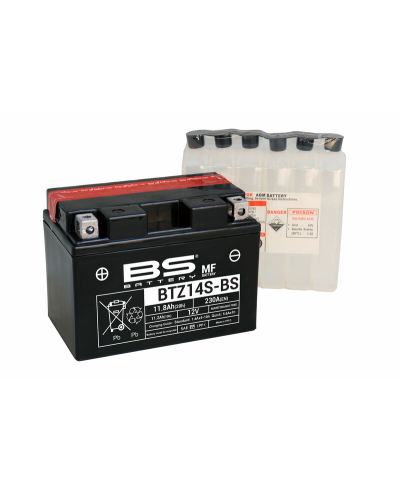 Batterie BS BATTERY sans entretien avec pack acide - BTZ14S-BS