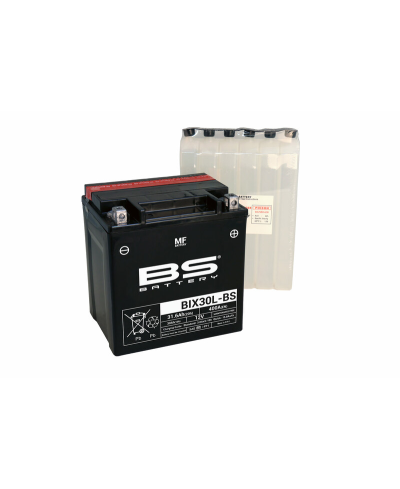 Batterie BS BATTERY sans entretien livrée avec pack acide - BIX30L-BS