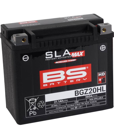 Batterie BS BATTERY SLA Max sans entretien activée usine - BGZ20HL