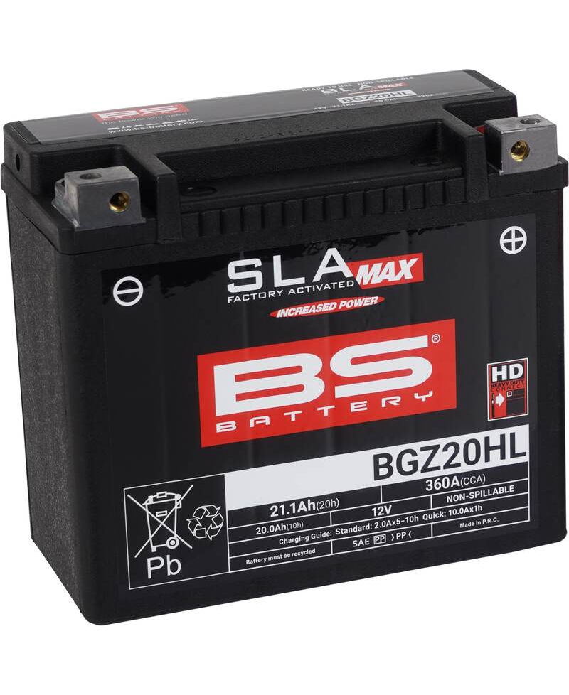 Batterie BS BATTERY SLA Max sans entretien activée usine - BGZ20HL