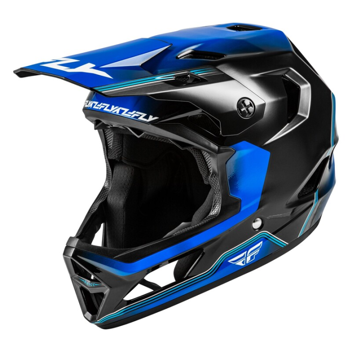Casque enfant velo FLY RACING Rayce Repeat - noir/bleu fonce - YL