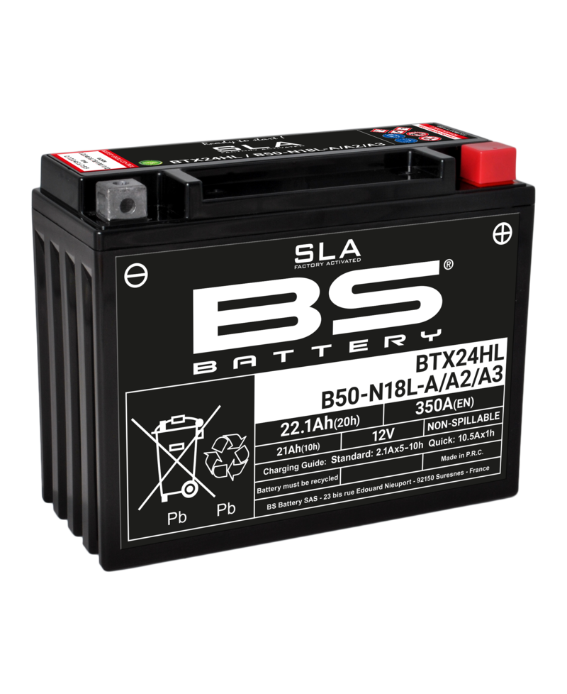 Batterie BS BATTERY SLA sans entretien activé usine - BTX24HL/B50-N18L-A/A2/A3