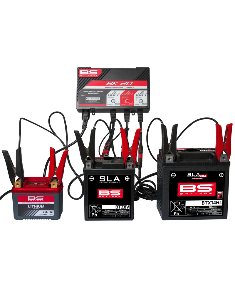 Chargeur de batterie intelligent BS BATTERY BK20 6V/12V 3x2A