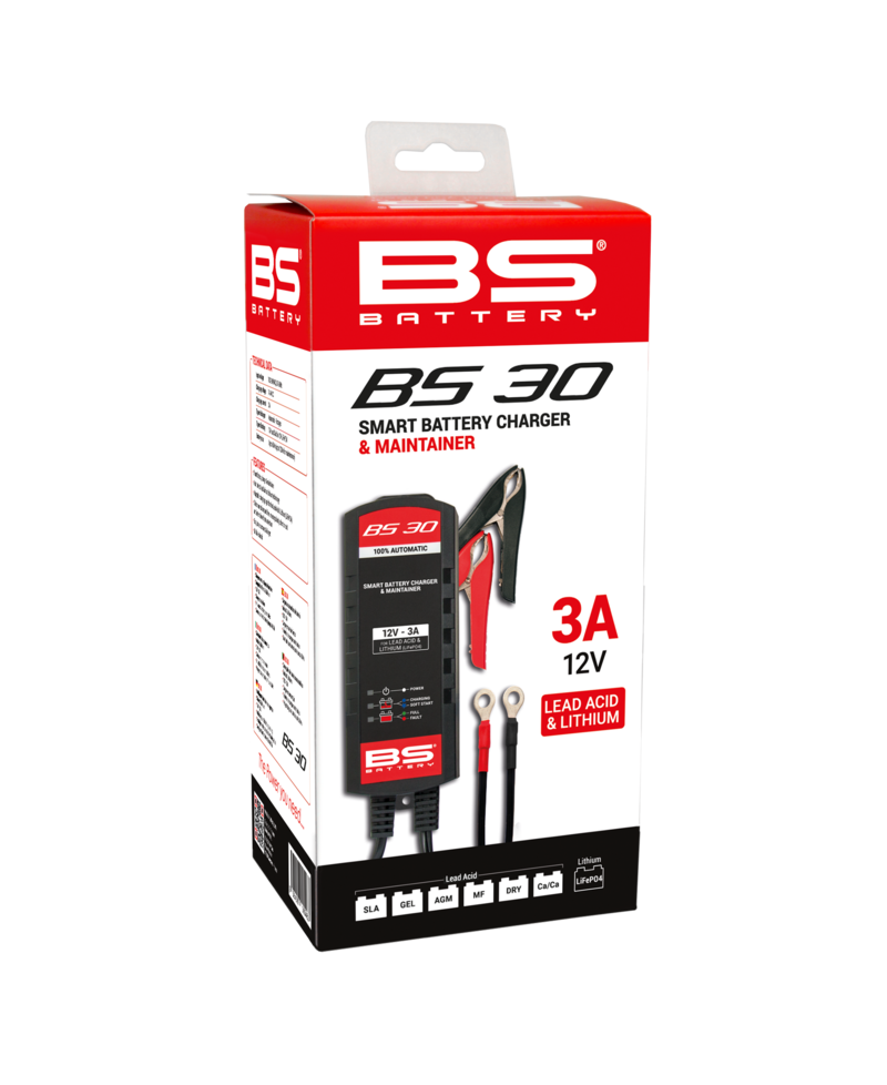 Chargeur de batterie intelligent BS BATTERY BS30 - 12V 3A