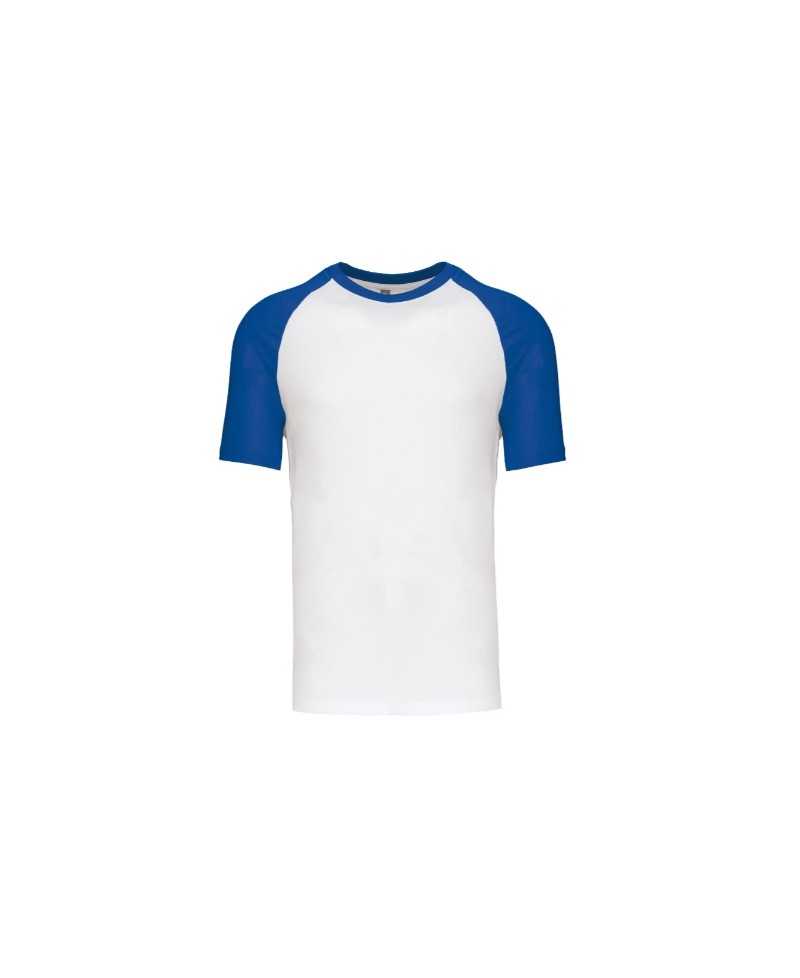 T-shirt bicolore - K330 - 2XL - Blanc/Royal Bleu - KARIBAN