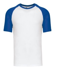 T-shirt bicolore - K330 - M - Blanc/Royal Bleu - KARIBAN