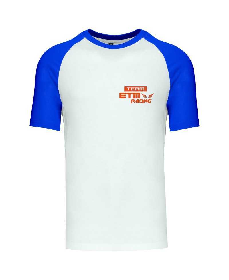 T-shirt bicolore - K330 - 3XL - Blanc/Royal Bleu - ETM RACING
