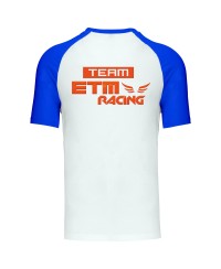 T-shirt bicolore - K330 - M - Blanc/Royal Bleu - ETM RACING