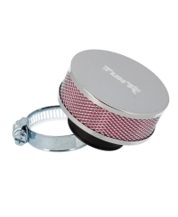 FILTRE A AIR TUN'R D28-35 CYLINDRIQUE EXTRA PLAT DROIT CHROME