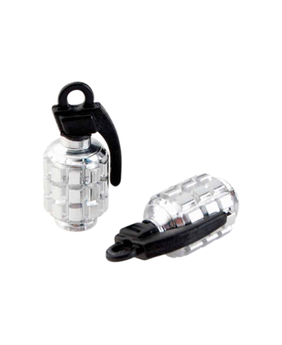 CAPUCHON/BOUCHON VALVE TUN'R GRENADE ARGENT (X2)
