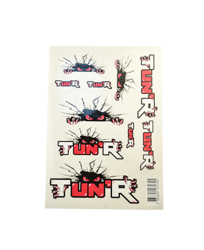 AUTOCOLLANT MARQUE TUN'R (PLANCHE A4 - 21X29.7CM)
