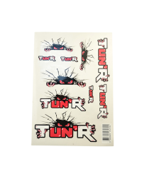 AUTOCOLLANT MARQUE TUN'R (PLANCHE A4 - 21X29.7CM)