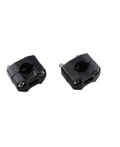 PONTET REHAUSSE GUIDON MECABOITE/MOTO TUN'R NOIR POUR GUIDON 22.2/28.6MM (X2)