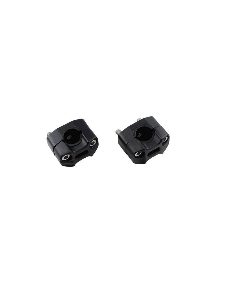 PONTET REHAUSSE GUIDON MECABOITE/MOTO TUN'R NOIR POUR GUIDON 22.2/28.6MM (X2)