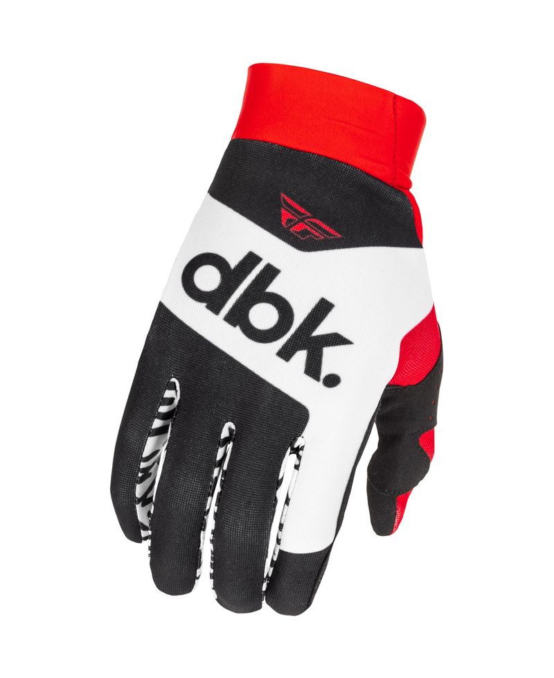 Gants FLY RACING Pro Lite DBK - noir/blanc/rouge - Taille XS
