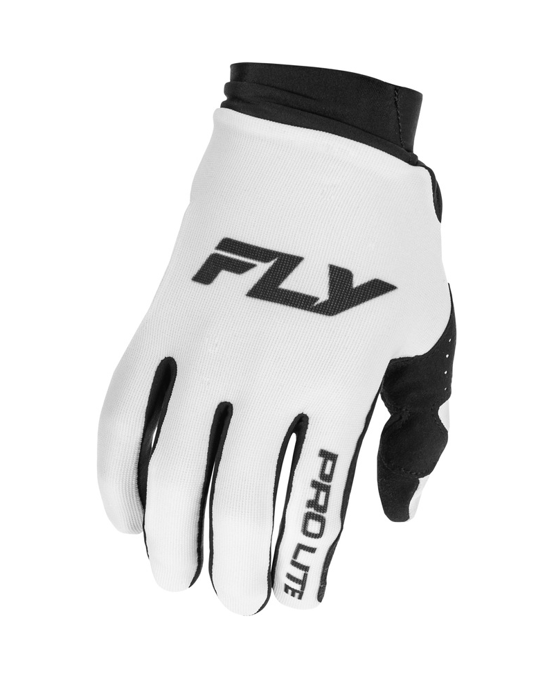 Gants FLY RACING Pro Lite - blanc/noir - Taille XS