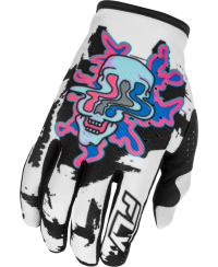 Gants FLY RACING Lite Warp Special Edition - blanc/bleu/rose - Taille XXL