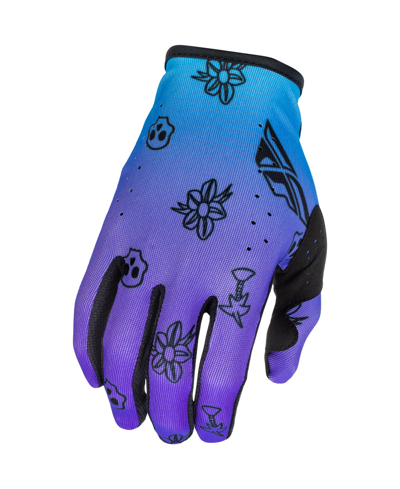 Gants enfant FLY RACING Lite Outline Special Edition - violet/bleu/noir - Taille YS