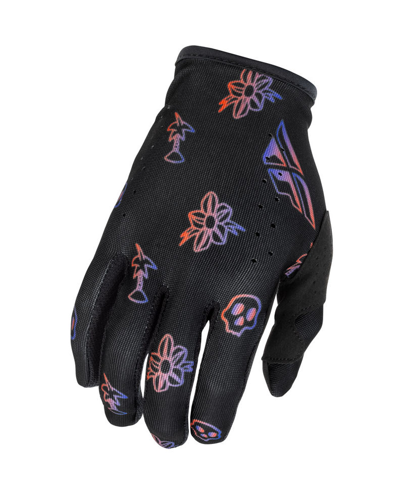 Gants enfant FLY RACING Lite Outline Special Edition - noir/rouge/violet - Taille YL