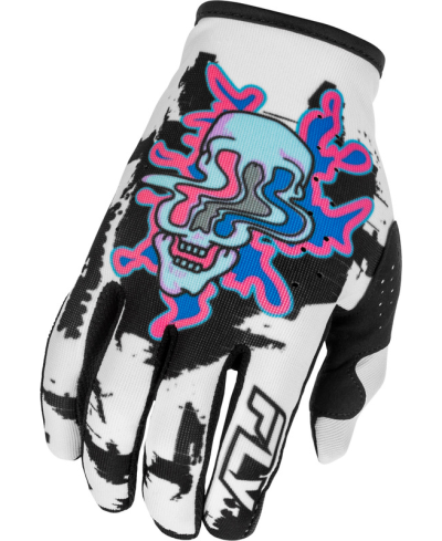 Gants enfant FLY RACING Lite Warp Special Edition - blanc/bleu/rose - Taille YM
