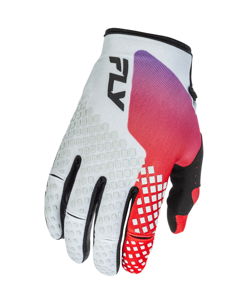 Gants enfant FLY RACING Kinetic - gris/rouge/violet/noir - Taille YL