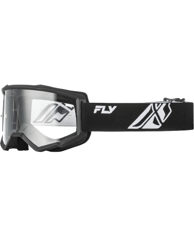Masque FLY RACING Focus noir/blanc - Ã©cran clair - Taille