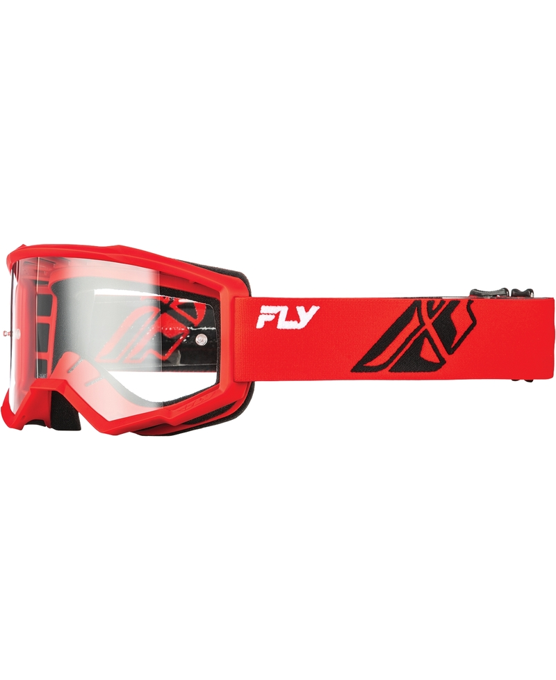 Masque FLY RACING Focus rouge/noir - Ã©cran clair - Taille