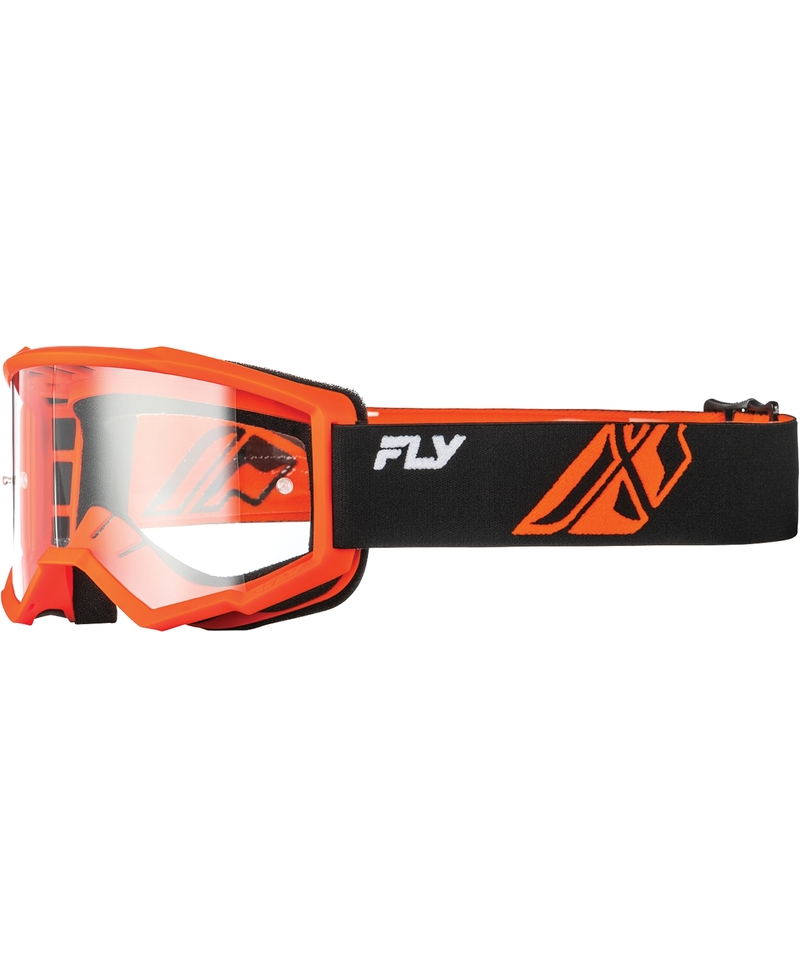 Masque FLY RACING Focus noir/orange - Ã©cran clair - Taille