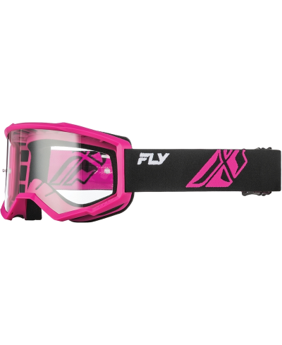 Masque FLY RACING Focus noir/rose - Ã©cran clair - Taille