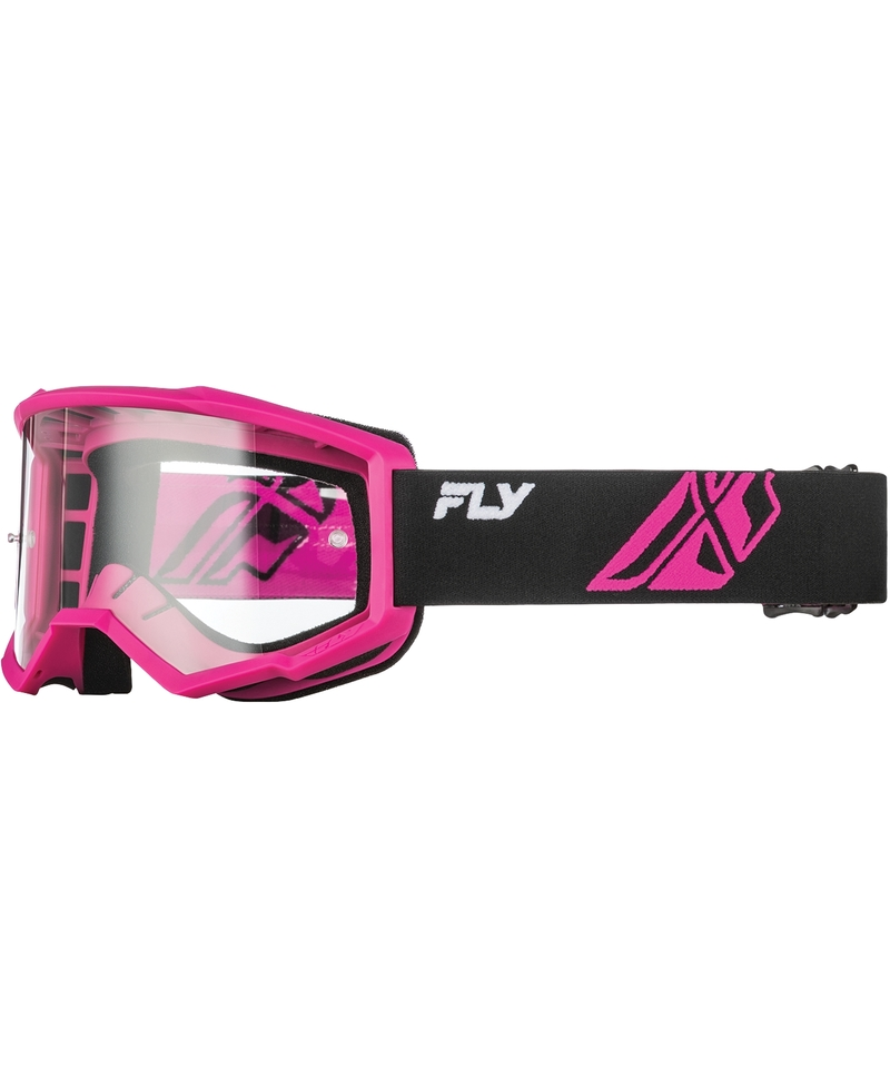 Masque FLY RACING Focus noir/rose - Ã©cran clair - Taille