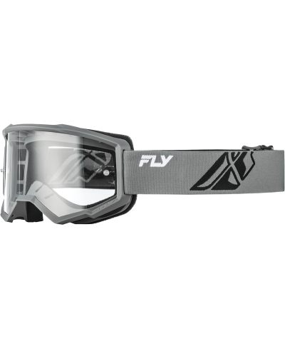 Masque FLY RACING Focus gris/noir - Ã©cran clair - Taille