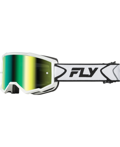 Masque FLY RACING Zone blanc/noir - Ã©cran vert - Taille