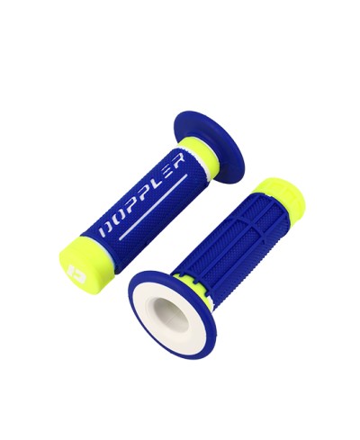 REVETEMENT/POIGNEE DOPPLER GRIP 3D BLEU/BLANC/JAUNE FLUO (PR)