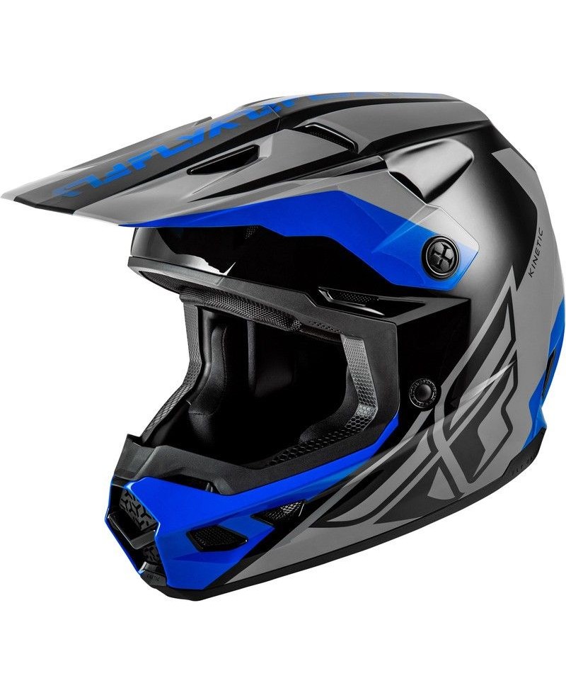 Casque FLY RACING Kinetic Crest - gris/noir/bleu - Taille S